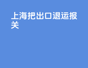 上海把出口退运报关