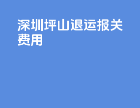 深圳坪山退运报关费用