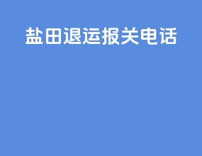盐田退运报关电话