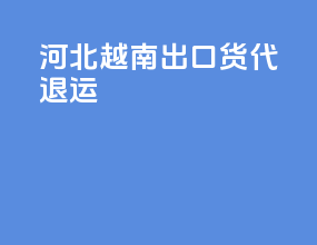 河北越南出口货代退运