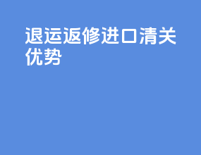 退运返修进口清关优势