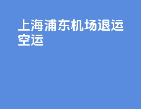 上海浦东机场退运空运