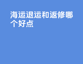 海运退运和返修哪个好点