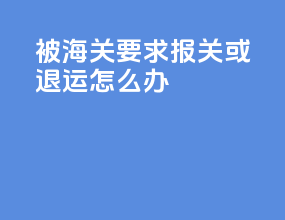 被海关要求报关或退运怎么办