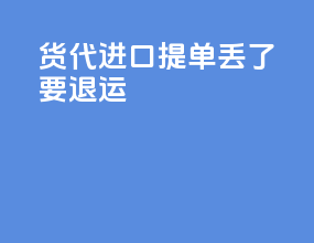 货代进口提单丢了要退运