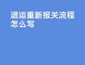 退运重新报关流程怎么写