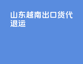 山东越南出口货代退运