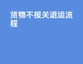 货物不报关退运流程