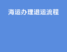 海运办理退运流程