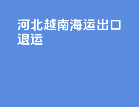 河北越南海运出口退运