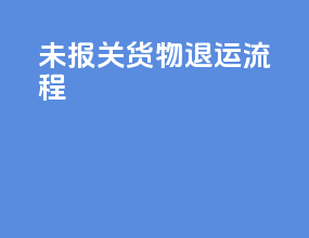 未报关货物退运流程