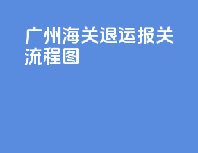 广州海关退运报关流程图