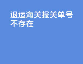 退运海关报关单号不存在