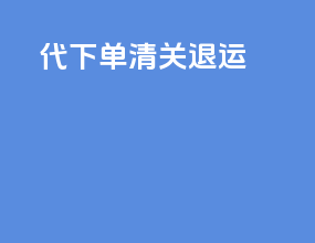 代下单清关 退运