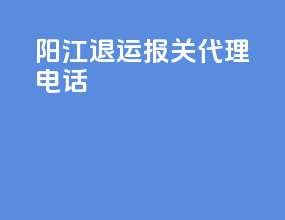阳江退运报关代理电话