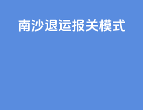 南沙退运报关模式