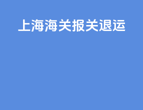 上海海关报关退运