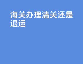 海关办理清关还是退运