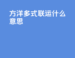 方洋多式联运什么意思