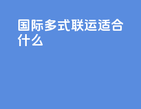 国际多式联运适合什么
