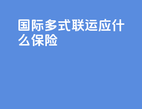 国际多式联运应什么保险