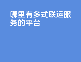 哪里有多式联运服务的平台