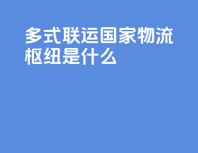 多式联运国家物流枢纽是什么